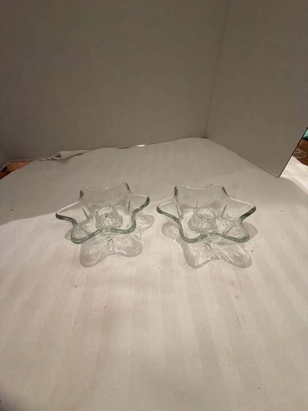 Anchor Hocking Star Shape Glass Taper Candle Holder